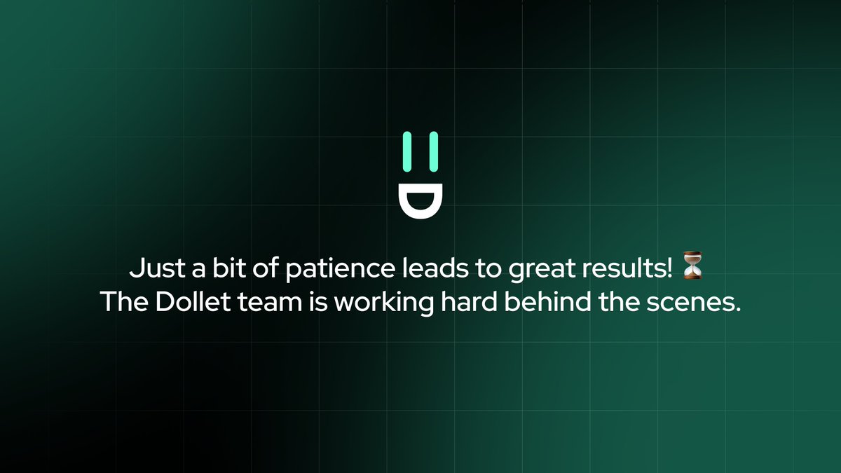 Dollet is in the process of refining our strategic vision and optimizing operations. 🔧✨

We’ll return shortly with our product roadmap, plus some exciting news and community activities.

🌱 Stay connected with Dollet — the trusted guide to crypto.