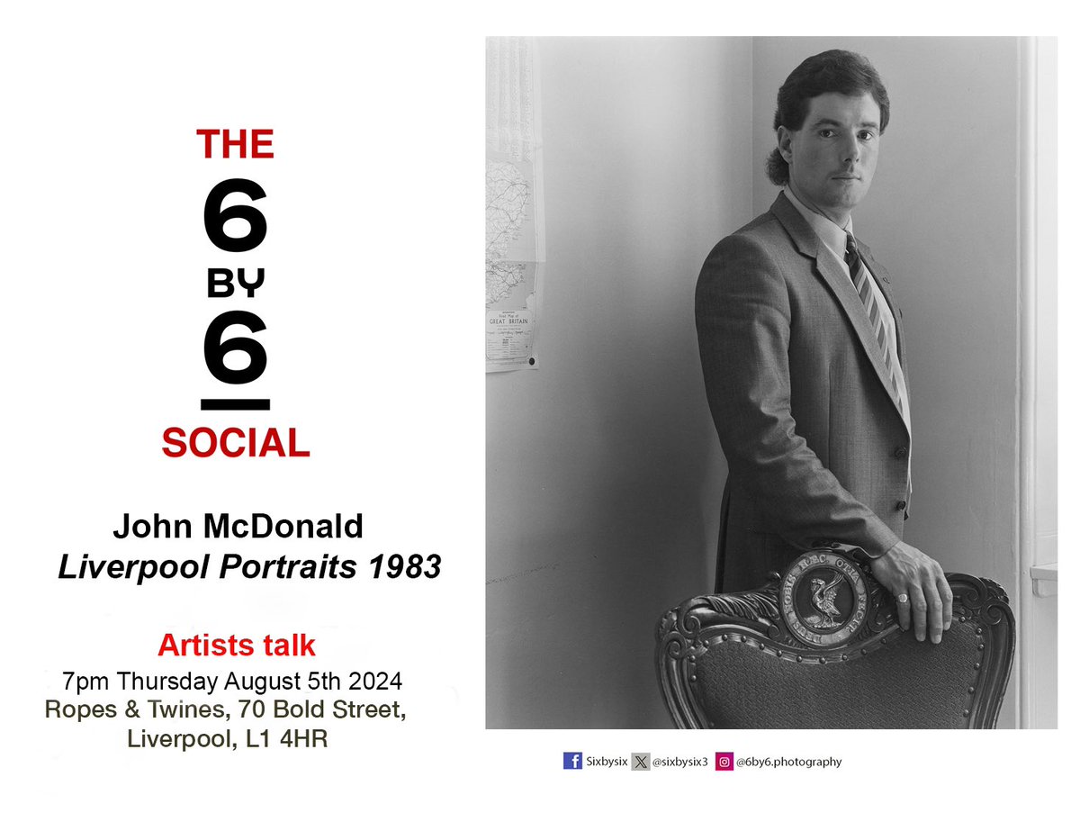 SixBySix (@sixbysix3) on Twitter photo Currently on show <a href="/ropesandtwines/">Ropes and Twines</a> #Liverpool is āLiverpool Portraits 1983ā by John McDonald. John will be joining our next social on 5/9/24 to talk about this significant archive project. Come along everyone welcome FREE š·
eventbrite.co.uk/e/sixbysix-soc⦠Currently on show <a href="/ropesandtwines/">Ropes and Twines</a> #Liverpool is āLiverpool Portraits 1983ā by John McDonald. John will be joining our next social on 5/9/24 to talk about this significant archive project. Come along everyone welcome FREE š·
eventbrite.co.uk/e/sixbysix-socā¦