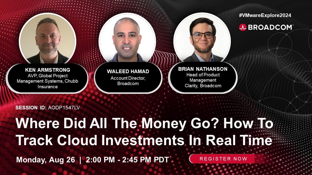 taguilarperez's tweet image. Will you be at @VMware Explore in August? Don&apos;t miss this session &quot;Where Did All The Money Go? How To Track Cloud Investments In Real Time&quot; to learn how you can align all teams into #ValueStreams with the help of shared #ValueMetrics!

#VMwareExplore2024  bit.ly/3yJQlbe