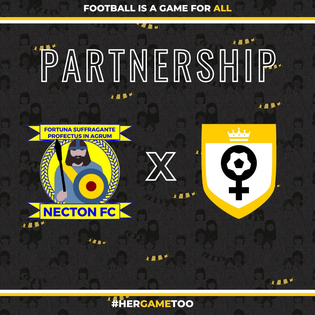 nectonfc1's tweet image. Necton FC are delighted to announce their partnership with @HerGameToo. Another positive step to ensure protection against discrimination in football, afterall it is a game for all!