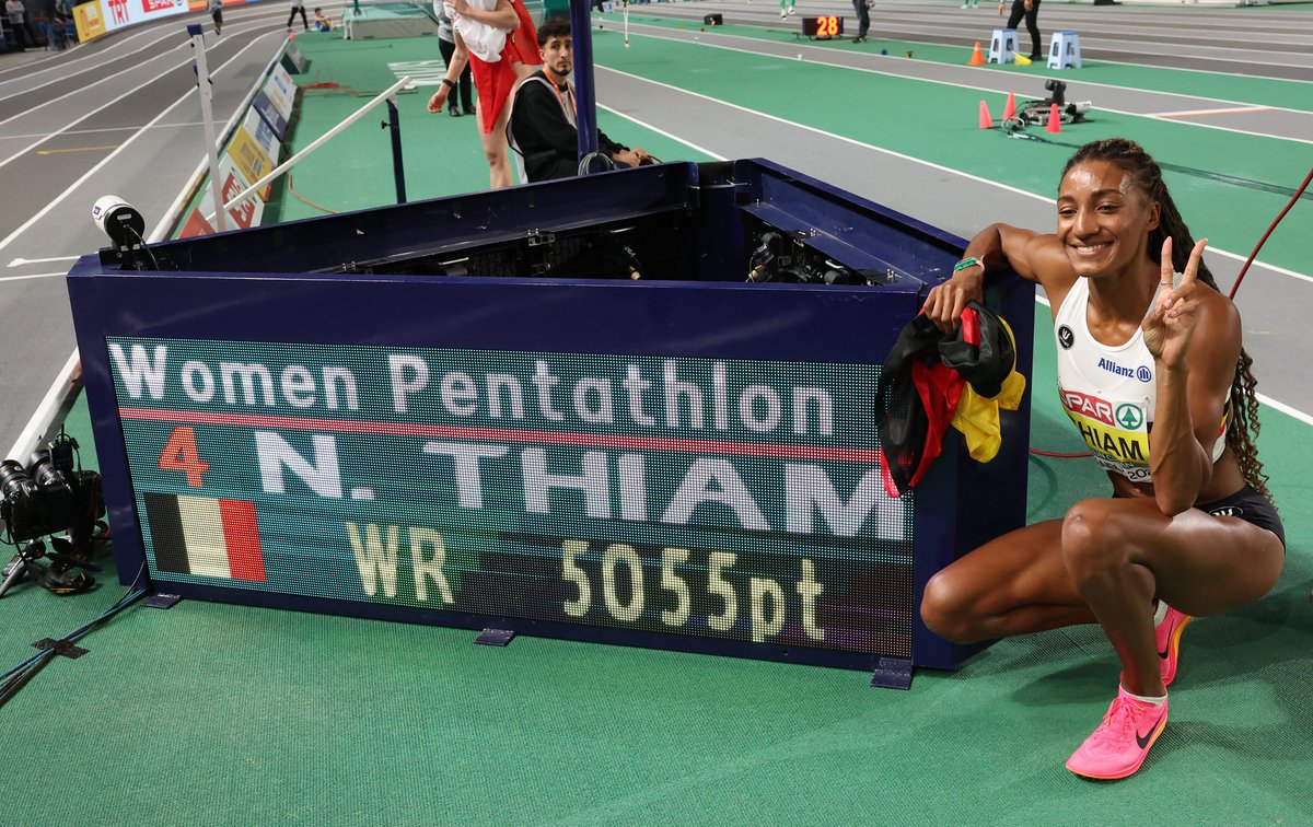EuroAthletics's tweet photo. Wishing a very happy birthday to @thiam_nafi! 🥳

🥇2016 Olympic champion
🥇2017 European indoor champion
🥇2017 World champion
🥇2018 European champion
🥇2020 Olympic champion
🥇2021 European indoor champion
🥇2022 World champion
🥇2022 European champion
🥇2023 European indoor champion
🥇2024 European champion
🥇2024 Olympic champion

📊 World pentathlon record-holder (5055p)
📊 Third highest scoring heptathlete in history (7013p)