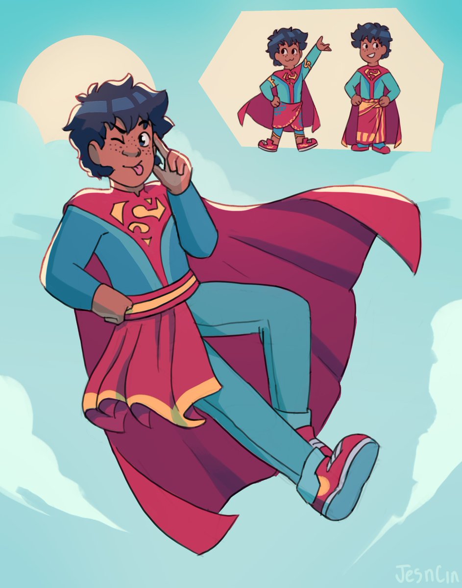 「Non-binary Jon Kent for Jon styling diff」|Jes & Cinのイラスト