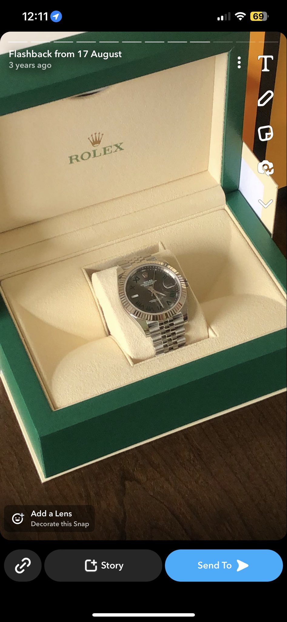 Rolex snapchat sale