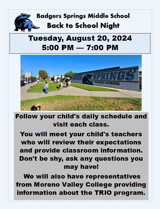 Back to School Night!
