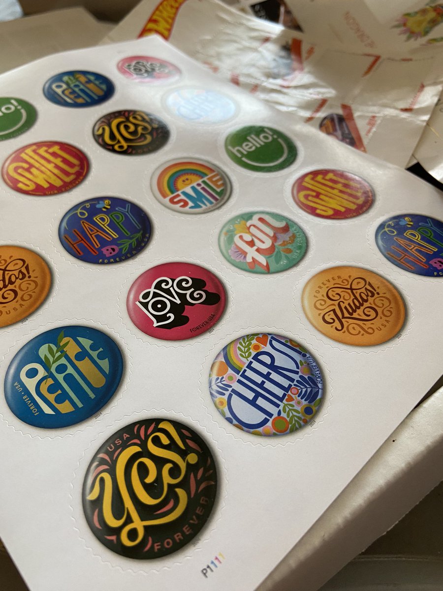 WendyHamilton's tweet image. New round US #PinbackButtons Forever stamps don’t look like stamps to me. Will be interesting to see if the post office recognizes them as stamps. 

Previously they routinely kicked back the Forever Hot Wheels #stamps for “missing postage”.