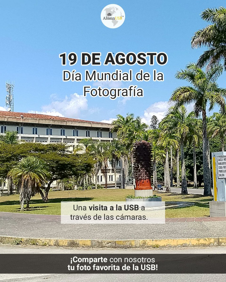 Alumn_USB's tweet image. 📸 ¡Feliz Día Mundial de la Fotografía! Especial reconocimiento a @CAFUSB y @FOCOUSB por capturar la esencia de la USB.

¿Tienes una foto favorita en la USB? ¡Compártela con nosotros! #DíaMundialDeLaFotografía #OrgulloUSB