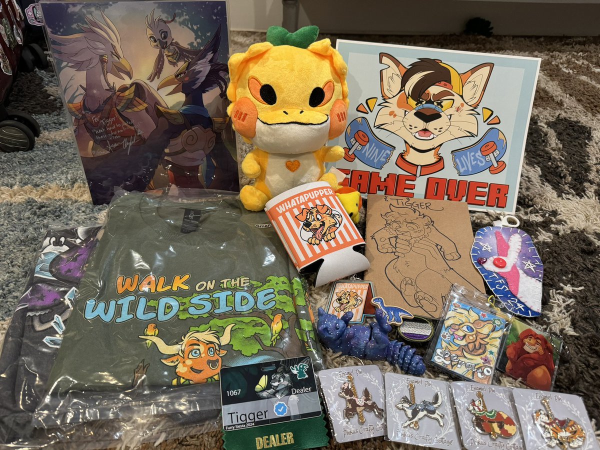 Tigger Furry Fiesta {GoH} 🦁 (@tiggerpup91) on Twitter photo Merch and goodies haul from <a href="/FurrySiesta/">Furry Siesta - Follow us on BSKY!</a> ! What an amazing event as always, I’m so happy to see how far it’s grown and keeps growing every year!! Thanks to everyone for a wonderful weekend 🥰 Merch and goodies haul from <a href="/FurrySiesta/">Furry Siesta - Follow us on BSKY!</a> ! What an amazing event as always, I’m so happy to see how far it’s grown and keeps growing every year!! Thanks to everyone for a wonderful weekend 🥰