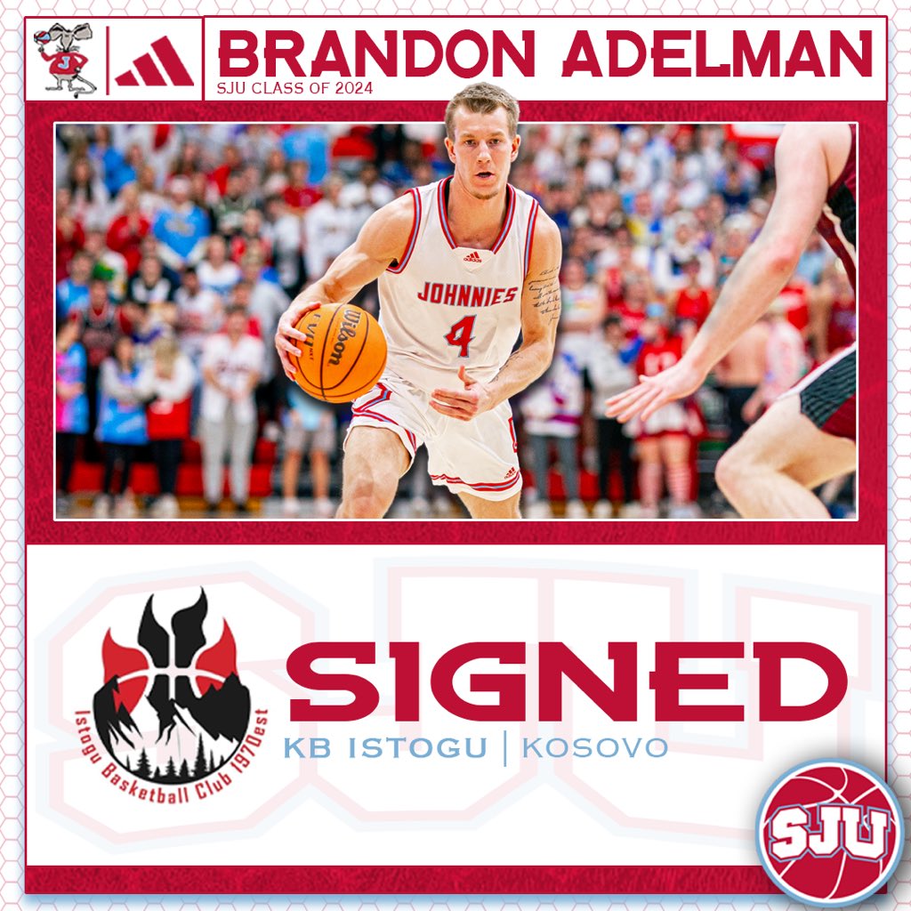 Congrats to Brandon Adelman on signing his first professional 🏀 contract with KB Istogu in Kosovo!

#GoJohnnies