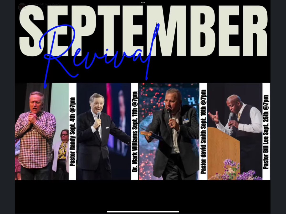 We are super excited for September Revival @ TMC! <a href="/DavidSmith/">DavidSmith</a> <a href="/DrMarkLWilliams/">Mark L. Williams</a> <a href="/wleemin/">Bill Lee</a>