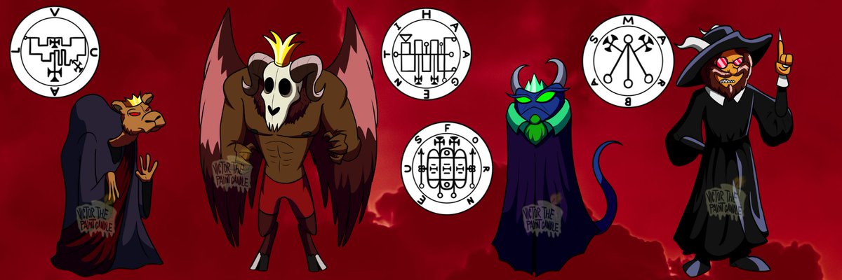 VioletaC666's tweet photo. #demonologia #demonios #demons #oc #originalcharacter #digitalart #originalcharacterdesign #characterart #digitaldrawing #art #demonart #ArsGoetia #satanismo #Uvall #Haagenti #Marbas #Forneus https://t.co/9yA9hY8l2b