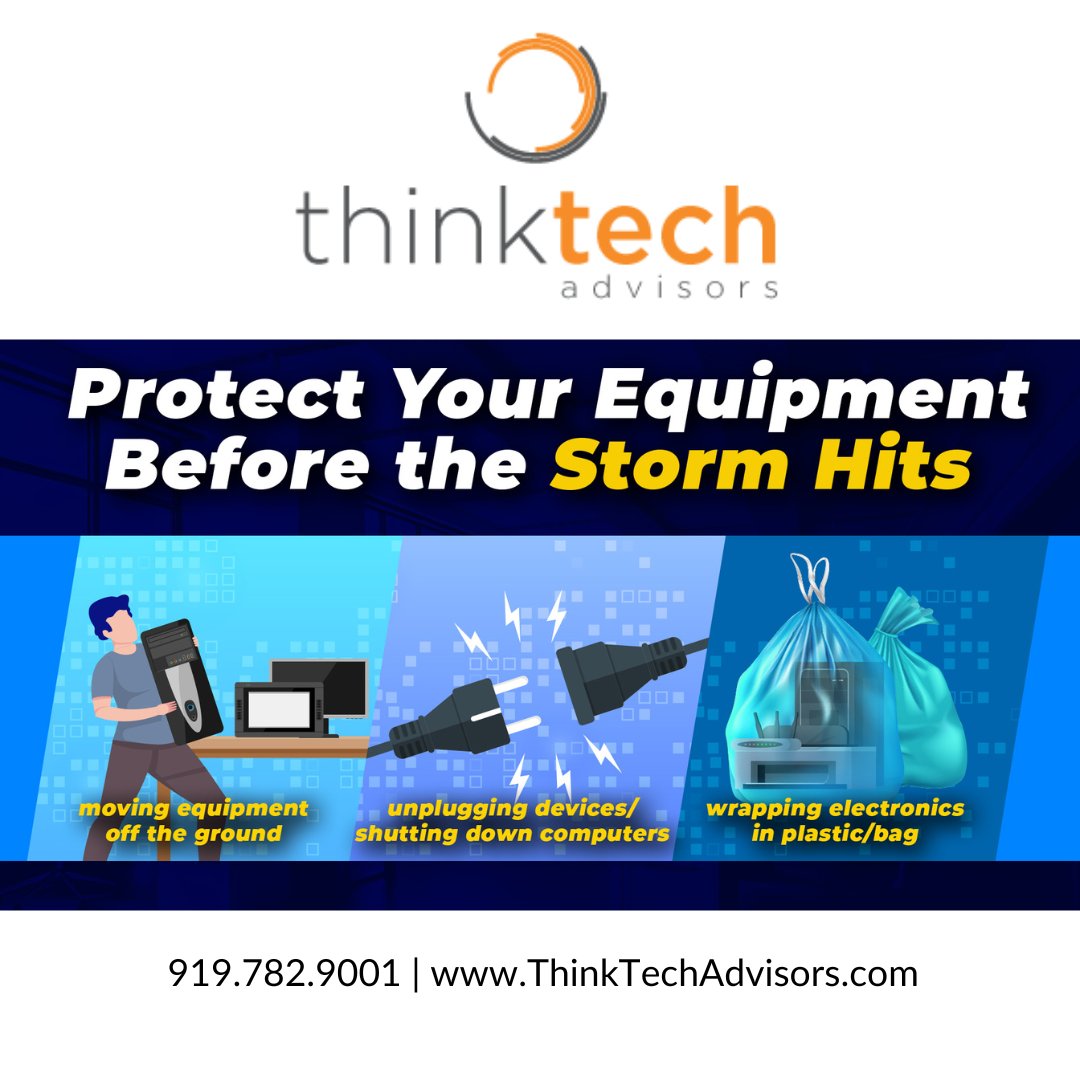 ThinkTechUS's tweet photo. Tech Tip 💡: Here are 3 key steps to keep in mind when preparing to weather a big storm. Let's make sure your equipment survives! https://t.co/UFpZlgxkXX