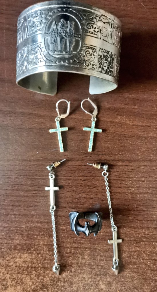 Thrift haul. I hope they match my collar.