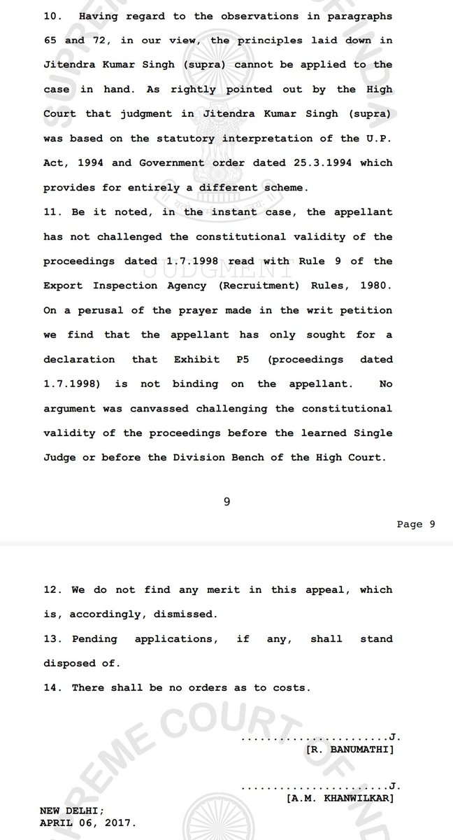 ध्यान दीजिए-
बिल्कुल इसी तरह के केस (Deepa EV vs Union of India) में सुप्रीम कोर्ट पहले ही ये बता चुका है कि केंद्र के नियम सही हैं, और उसे ही माना जाना चाहिए! इसी केस में UP सरकार के आरक्षण नियमों का हवाला दिया गया था लेकिन सुप्रीम कोर्ट ने उसे खारिज़ कर दिया था!