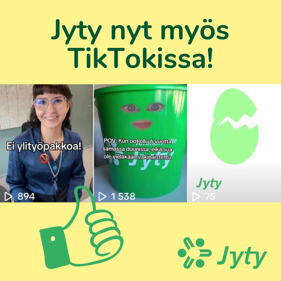 Työelämäasiaa rennolla otteella – ja yksi ränttäävä ämpäri. Jyty on nyt myös TikTokissa, tule seuraamaan meitä! 🤩 TikTokissa tuomme esiin työelämään liittyviä aiheita, jotka kiinnostavat erityisesti nuoria. Täältä seuraamaan 👉 tiktok.com/@ammattiliitto… #jyty #työelämä