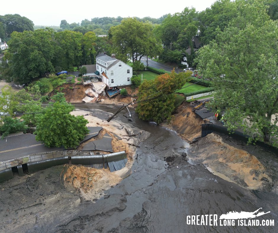 The damage by Avalon Nature Preserve in Stony Brook.