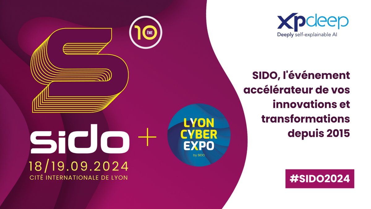 🚀 Join us at #SIDO2024 in Lyon next month!

📍 Booth O202 

🎟️ Get your free badge: sido-lyon.com/visiter/creer-…

Don't miss the 10th edition:
• 350 exhibitors
• 70 conferences
• 210 speakers

Let's explore the future of tech together!

#Tech #Innovation #Lyon #SIDO #Event