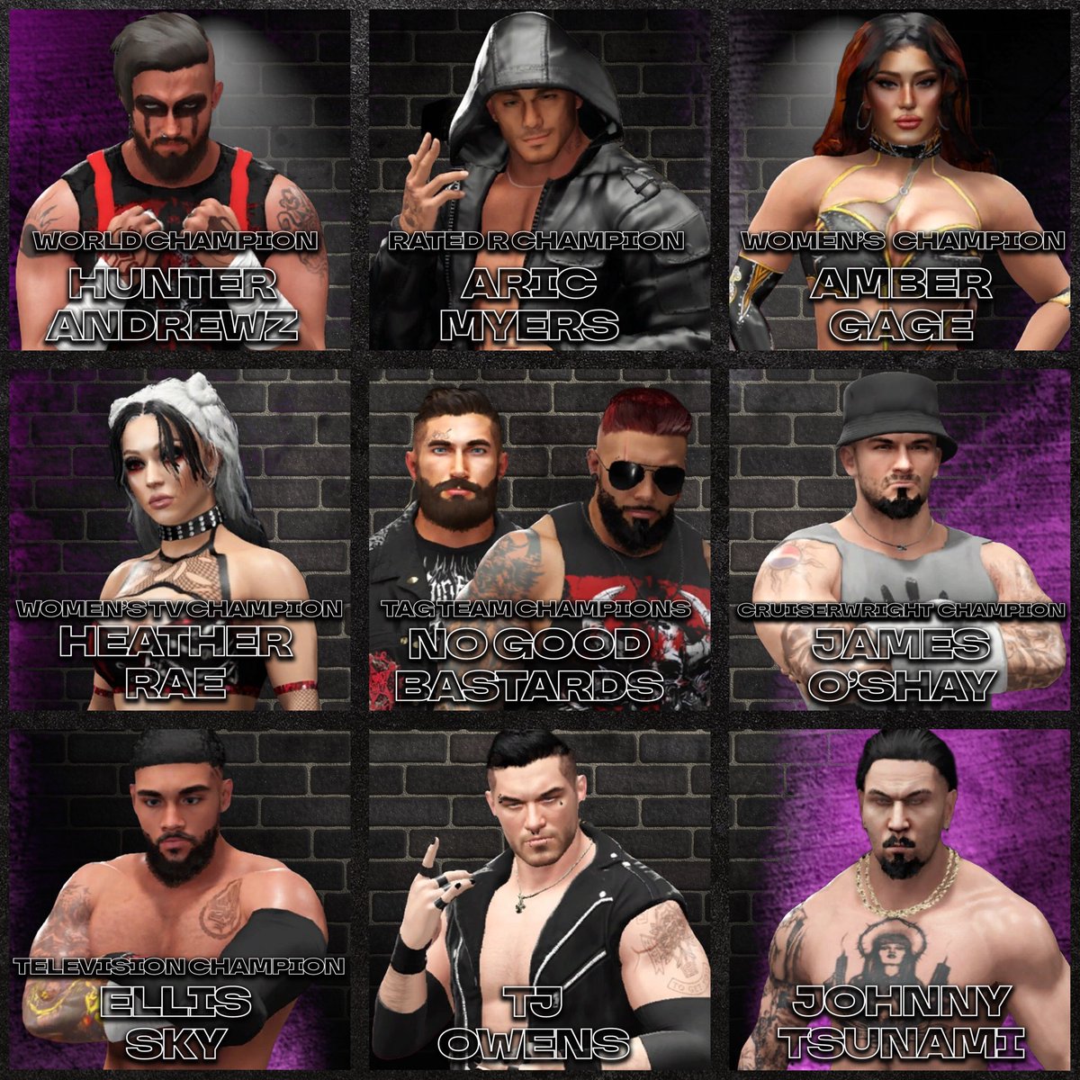 ProWrestlingInk's tweet photo. And here is your final 36 members of the Pro Wrestling Ink roster until we reopen signings and it’s hella fucking stacked stars across Twitter and Instagram….coming together under this shithousery of a fed https://t.co/qwmkL8LdHI