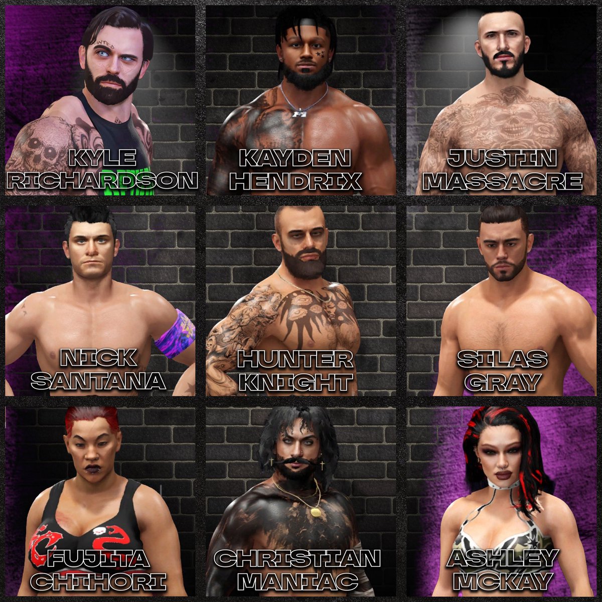 ProWrestlingInk's tweet photo. And here is your final 36 members of the Pro Wrestling Ink roster until we reopen signings and it’s hella fucking stacked stars across Twitter and Instagram….coming together under this shithousery of a fed https://t.co/qwmkL8LdHI