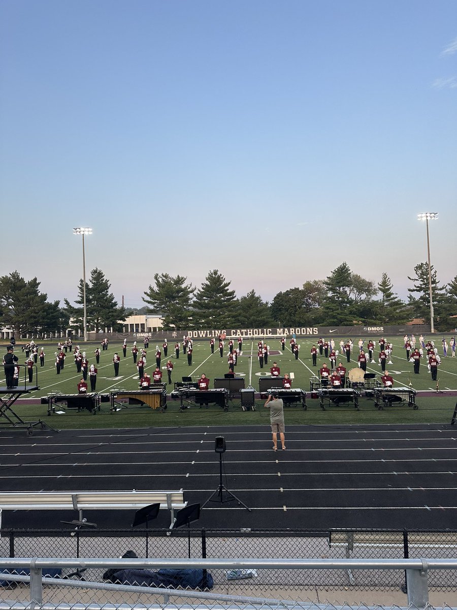 dowlingband's tweet photo. Sunday evening dress rehearsal! Families got a preview of the 2024 Show ! Come see them perform Friday August 30th at the Dowling Football Game.  First competition of the season is September 7th at Eden Prairie ! #dowlingcatholic https://t.co/spITn2hfZ5