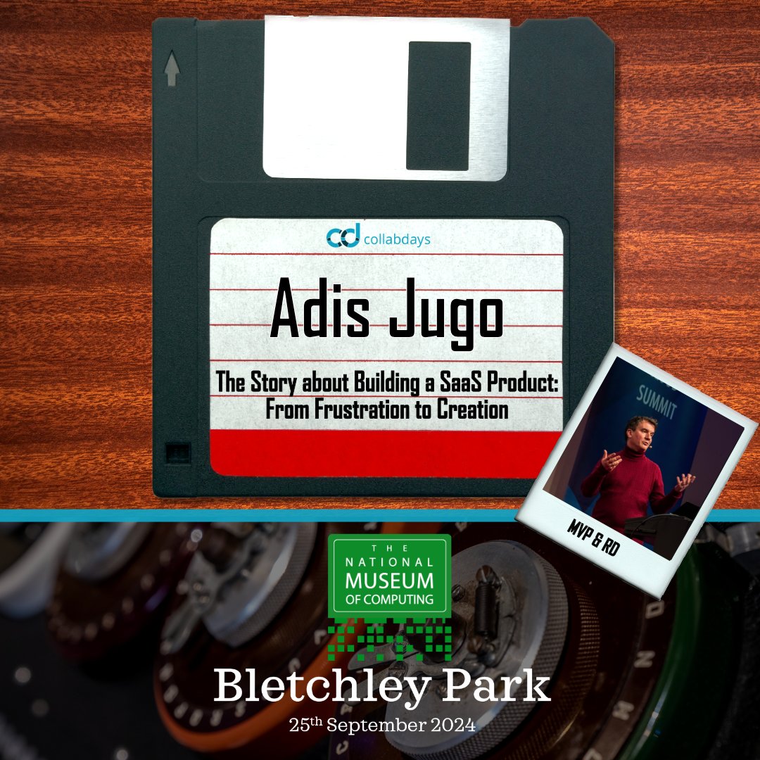 CollabDays National Museum of Computing Bletchley (@collabdays_park) on Twitter photo 1st Speaker Announcement!
Join us at <a href="/tnmoc/">TNMOC</a> 25th September and see Microsoft MVP & RD, & Founder of <a href="/collabsummit/">European Collaboration Summit</a>, <a href="/adisjugo/">Adis Jugo</a>
Session Title: The Story about Building a SaaS Product: From Frustration to Creation.
Sessions & Signup: collabdays.org/2024-bletchley…
#MSAzure #SaaS 1st Speaker Announcement!
Join us at <a href="/tnmoc/">TNMOC</a> 25th September and see Microsoft MVP & RD, & Founder of <a href="/collabsummit/">European Collaboration Summit</a>, <a href="/adisjugo/">Adis Jugo</a>
Session Title: The Story about Building a SaaS Product: From Frustration to Creation.
Sessions & Signup: collabdays.org/2024-bletchley…
#MSAzure #SaaS