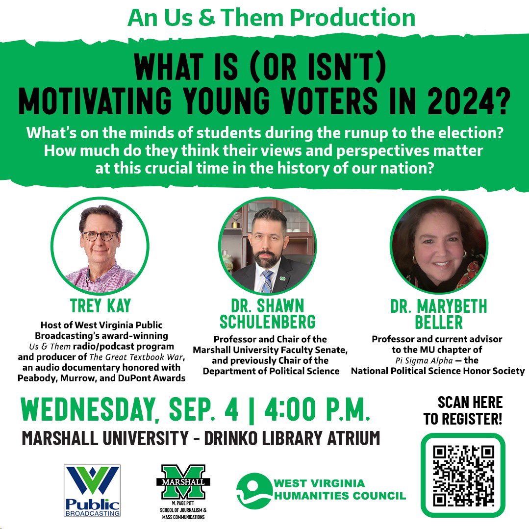 Calling all students! Come to this very special live taping event! FREE tickets eventbrite.com/e/997939894087… <a href="/marshallu/">Marshall University</a> <a href="/wvpublic/">WVPB</a>