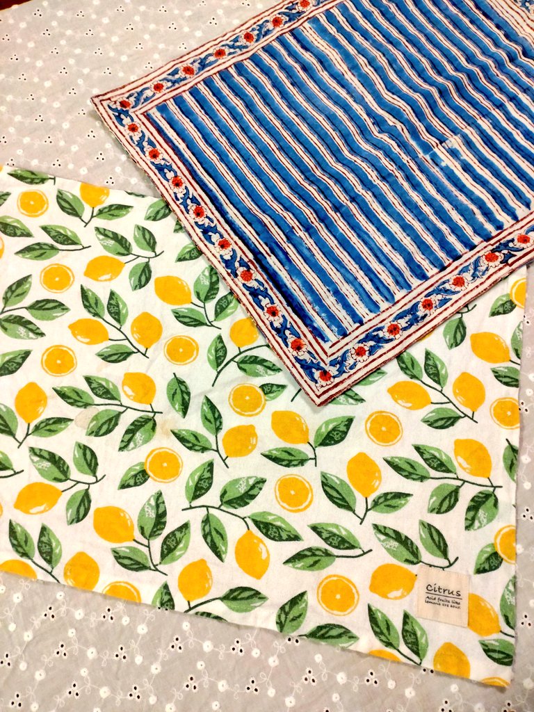 salutlapin's tweet photo. Ce sont mes sets de table préférés de l'été☘️🍋🩵 #ランチョンマット #été #setdetable https://t.co/cMlkO8f4OG