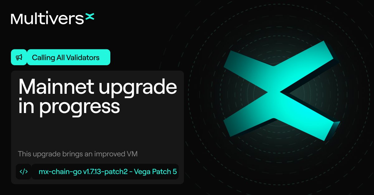 lucianmincu's tweet image. The mx-chain-go v1.7.13.0-patch2 release is now out with several VM improvements.

Activation will occur on Wednesday at approximately 16:30 UTC (epoch 1843).It's time to upgrade @MultiversX Validators 🔥🛠️

multiversx.com/release/releas…