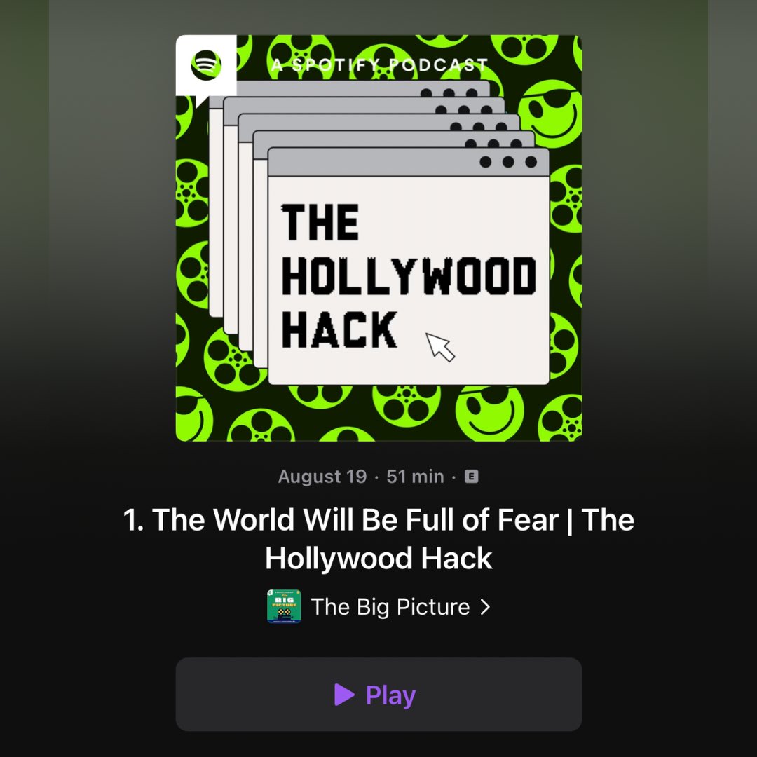 Recently <a href="/BrianRaftery/">Brian Raftery</a> stopped by our show to talk all things 1999, and today his latest podcast series THE HOLLYWOOD HACK debuts on @thebigpicpod feed. It covers the wild and weird story of the 2014 Sony Pictures hack. Congratulations Brian!