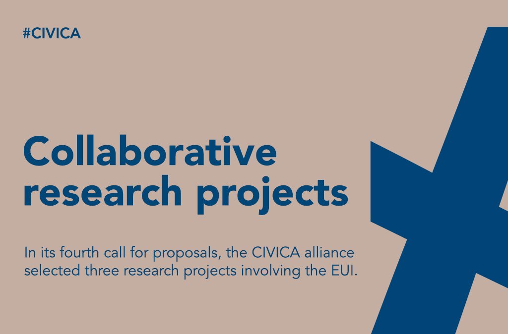 European University Institute (@eui_eu) on Twitter photo 🔎 In June, <a href="/CIVICA_EU/">CIVICA The European University of Social Sciences</a> selected 8 innovative collaborative #research projects across partner institutions following its fourth call for proposals.
EUI scholars are participating in 3️⃣ of these projects, which will run until May 2026.
📄 Learn more: loom.ly/HB_6LrU 🔎 In June, <a href="/CIVICA_EU/">CIVICA The European University of Social Sciences</a> selected 8 innovative collaborative #research projects across partner institutions following its fourth call for proposals.
EUI scholars are participating in 3️⃣ of these projects, which will run until May 2026.
📄 Learn more: loom.ly/HB_6LrU