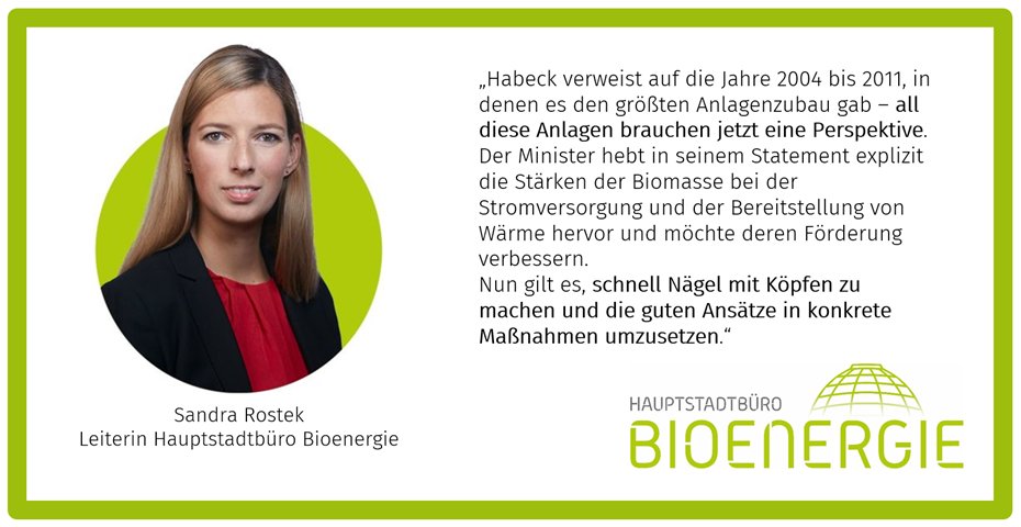 Robert Habecks Satz, "Biogas kann im zukünftigen Energiesystem weiter eine Rolle spielen" macht Mut, muss sich aber auch an den Taten des Ministers messen lassen!
