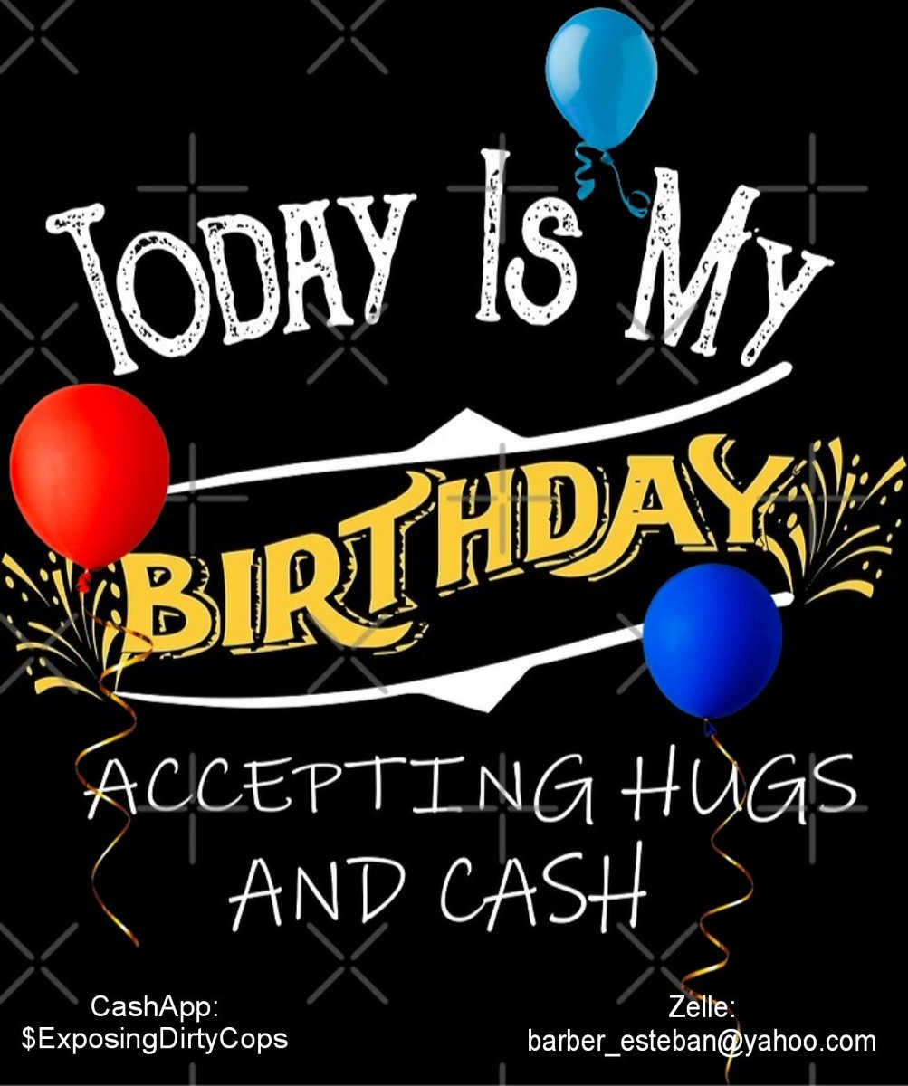 I Turn 56 Today 🎂 🥳.......If anyone wants to treat me to a Coffee ☕️, Lunch, or Dinner, please feel free 😊, I will really appreciate that 🙏 

Be Safe.....and ALWAYS Film Law Enforcement. 

CashApp: $ExposingDirtyCops 
Zelle: barber_esteban@yahoo.com