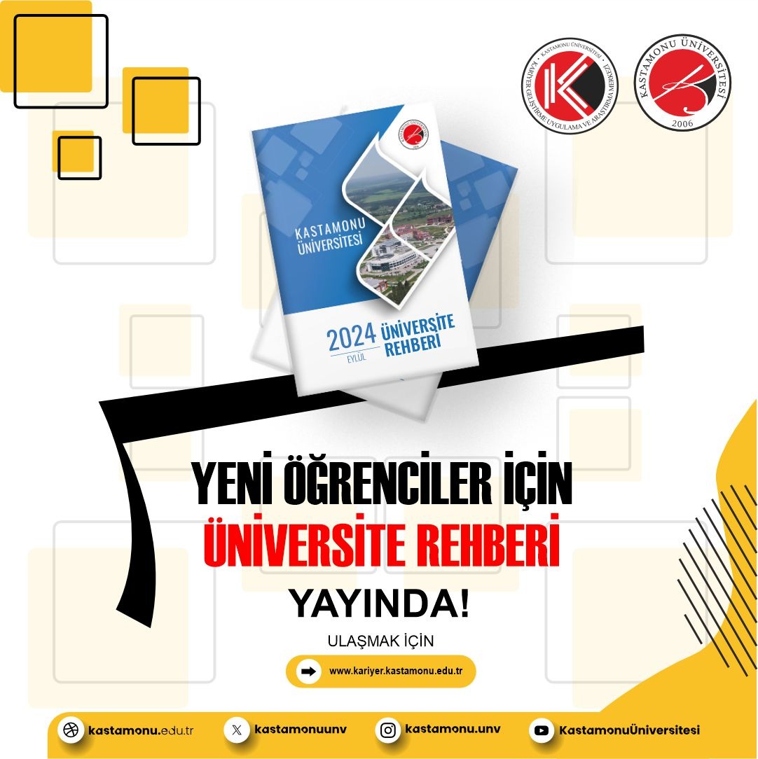 Ailemizin yeni üyesi, kıymetli öğrencilerimiz; geleceğinizi şekillendireceğiniz Üniversite'ye HOŞ GELDİNİZ! 🤩 

Üniversite hayatını ve Üniversitemizi tanıtmak amacıyla size "Üniversite Rehberi" hazırladık. Hemen incelemelisiniz. 🤓

🔗 l24.im/7BcU1bD

<a href="/kastamonuunv/">Kastamonu Üniversitesi</a>