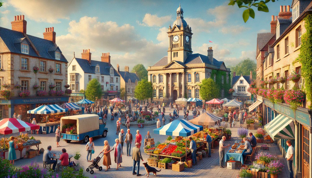 VisionICT's tweet image. 🌟 Exploring Creativity with AI! 🌟 At Vision ICT, we're diving into AI image generation. Check out these images of UK town squares by AI tools: 1) Grok 2, 2) Photoshop 25.11, 3) ChatGPT 4o, 4) MidJorney 6.1 . Which captures your imagination? 🤔 #AI #Creativity #UKTownSquare