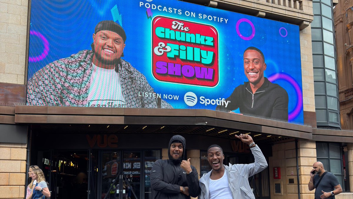 Audioboom (@audioboom) on Twitter photo Have you seen the latest billboard in #leicestersquare for The Chunkz and Filly Show, courtesy of <a href="/SpotifyUK/">Spotify UK & Ireland</a>?
Congratulations boys, well deserved!
#Spotify #Podcasts #ChunkzandFilly
open.spotify.com/show/4nRP1zpWt… Have you seen the latest billboard in #leicestersquare for The Chunkz and Filly Show, courtesy of <a href="/SpotifyUK/">Spotify UK & Ireland</a>?
Congratulations boys, well deserved!
#Spotify #Podcasts #ChunkzandFilly
open.spotify.com/show/4nRP1zpWt…