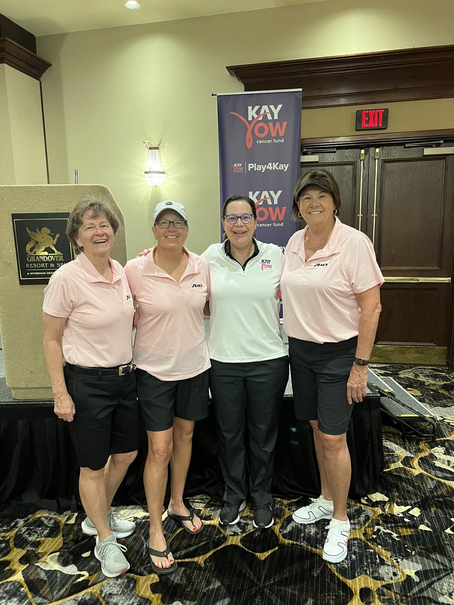 Beautiful golf day for <a href="/KayYowFund/">Kay Yow Cancer Fund</a> —CEO Jenny is leading the charge for an exciting year ahead! And always ❤️ to see my former coaches/AD from <a href="/GTWBB/">Georgia Tech Women's Basketball</a> (now <a href="/atlantic10/">Atlantic 10 Conference</a> leaders) - Debbie, Candy, and Bernie! Awesome people supporting Coach Yow’s mission! <a href="/WBCA1981/">Women’s Basketball Coaches Association</a>