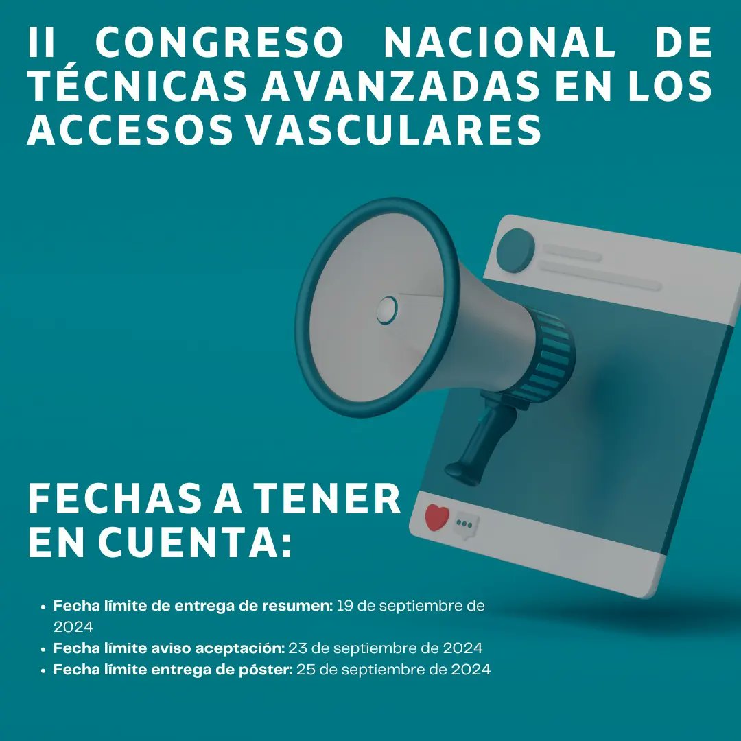 🗞️ BUENAS NOTICIAS 🗞️
Hemos ampliado las fechas respecto a los precios de inscripción, y la entrega de resúmenes del póster Congreso.  
No dejes pasar esta oportunidad única de aprender de los mejores 
Te esperamos el 27 y 28 de septiembre en Mérida 😉