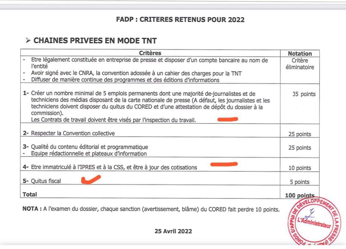 KiliFeuu's tweet photo. 📌Aide à la presse: ces conditions d’éligibilité obligatoires jetées à la poubelle 

Parmi les 6 conditions exigées pour bénéficier du Fonds d’appui et de développement de la presse (FADP), figurent au moins 3 quasiment respectées que par très très peu de bénéficiaires.

En effet, pour y être éligible, l’entreprise de presse doit enregistrer les contrats de travail de ses journalistes à l’inspection du Travail ; être à jour de ces cotisations sociales à l’Ipress et à la CSS, et surtout disposer d’un QUITUS FISCAL.

Ces 3 exigences sont valables pour la presse écrite, presse en ligne, radios commerciales et les chaînes privées.

La question fondamentale est, par quelle alchimie, des entreprises de presse pas à jour de leurs cotisations sociales, ont pu bénéficier de l’aide à la presse?

Posons les vraies et bonnes questions pour jeter les bases d’une presse renouvelée, libre et responsable.

(Amadou Ba)