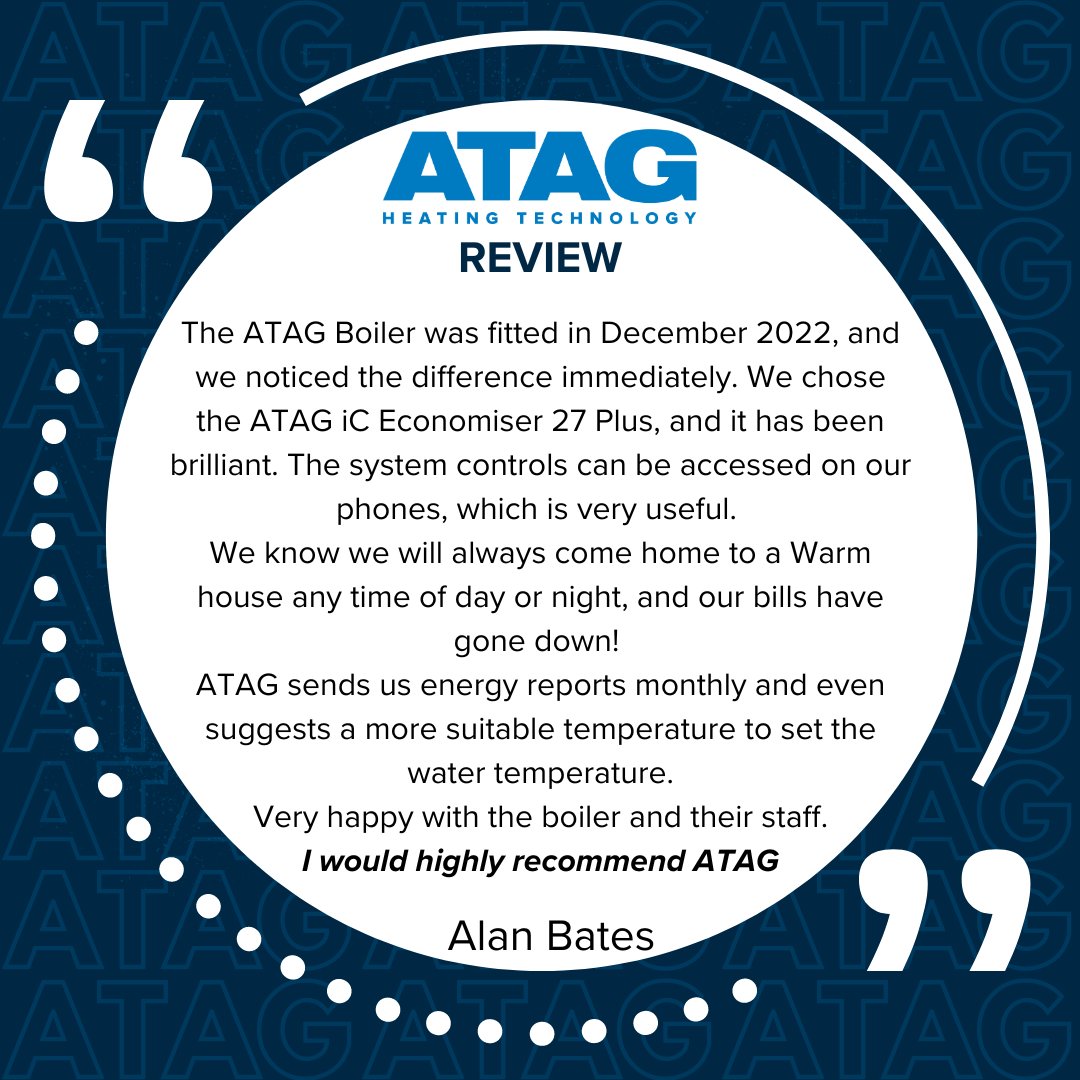 atagheating's tweet photo. ⭐ "We know we will always come home to a warm house any time of day or night, and our bills have gone down!" ⭐

Interested in fitting Europe's most efficient boiler range? Check out our website or drop us a message to find out more! 💬

#ATAG #ATAGHeating https://t.co/HASTw6vl6O