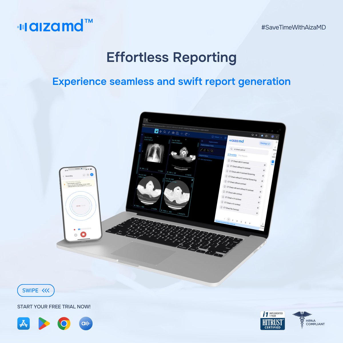 savelife_ai's tweet image. Discover how our Radiology Report Generation tool not only boosts efficiency but also helps reduce professional burnout.

Try AizaMD Today!
💻 WebApp: app.aizamd.ai
🌐 Chrome Extension: chromewebstore.google.com/detail/aizamd/…
 
#RadiologyRevolution #AizaMD #BurnoutReduction