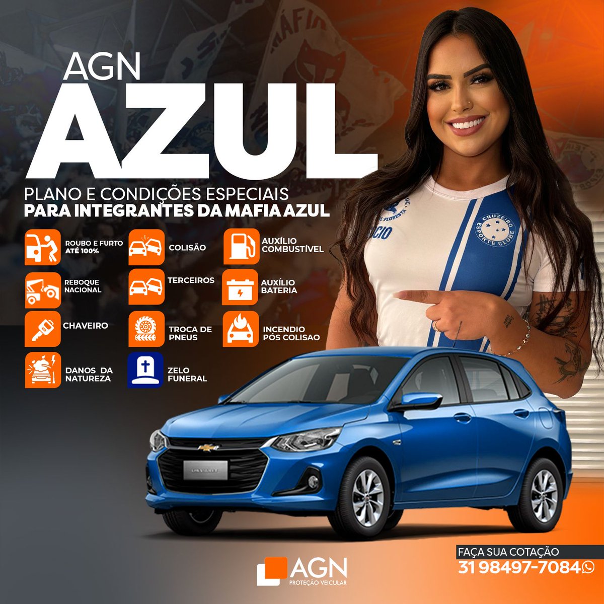 mafiaazulofc's tweet image. AGN AZUL- PLANO EXCLUSIVO PARA INTEGRANTES DA MÁFIA AZUL 💙
Reduza os custos da sua proteção veicular em até 80% e tenha, como benefício exclusivo, o melhor plano funerário da América Latina @grupozelobr
📲 31 98497 7084