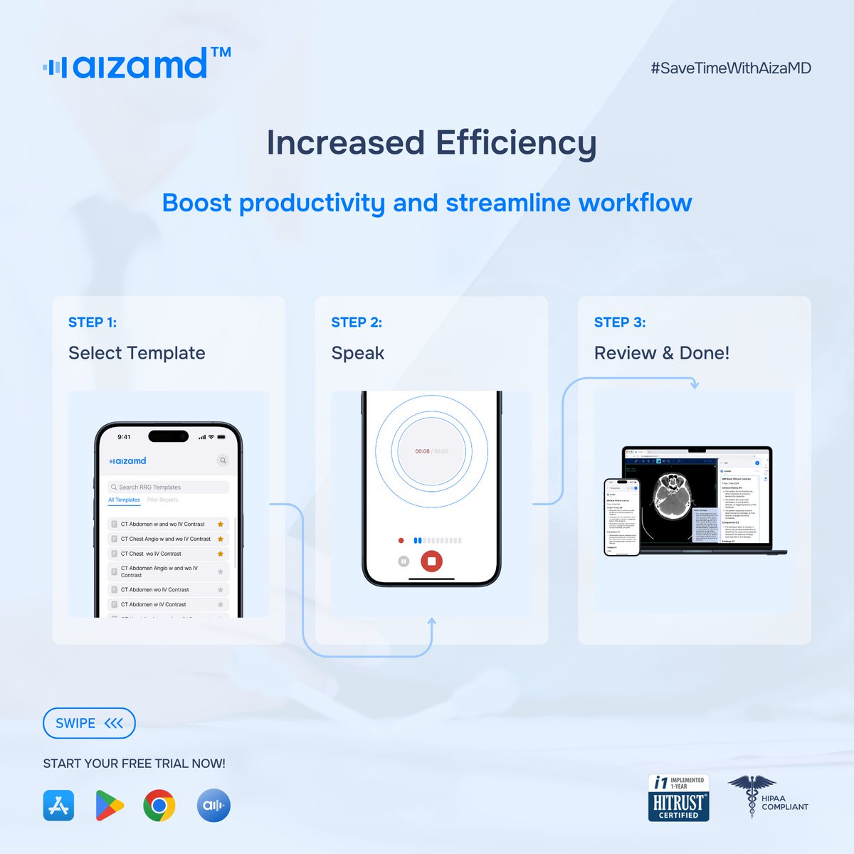 savelife_ai's tweet image. Discover how our Radiology Report Generation tool not only boosts efficiency but also helps reduce professional burnout.

Try AizaMD Today!
💻 WebApp: app.aizamd.ai
🌐 Chrome Extension: chromewebstore.google.com/detail/aizamd/…
 
#RadiologyRevolution #AizaMD #BurnoutReduction