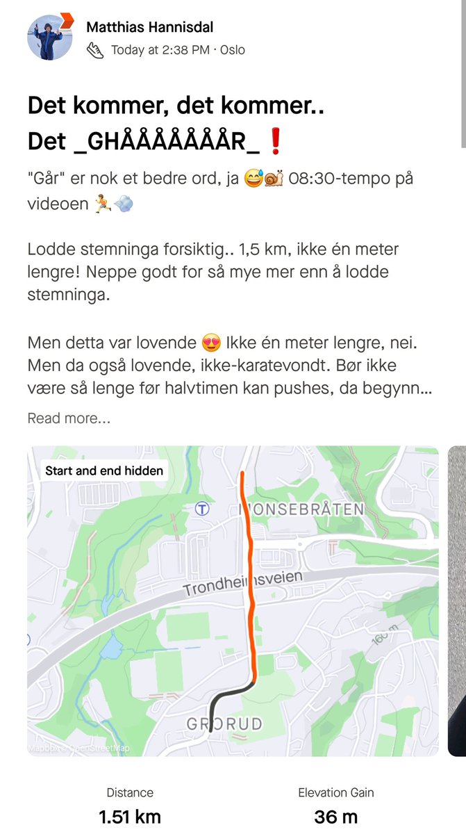 Et_smartere_liv's tweet photo. Åfyfaen, åfyfaen. Dette var deilig 🤩
Ikke én meter lengre, nei. Men lovende!
Neppe godt for så mye #trening. Men godt å minne huet på at det finnes en verden der ute. Som det bare er et spm om tid før man skal ut og leke i 😍
GODT GETT.
Ps; starte #løping du? Fersking?
Start med 500-1 000m 2 ganger uka. Øk PINLIG sakte derfra. Typ 500m/uke.
Bare stol på det 🙏
#helse #livsstil