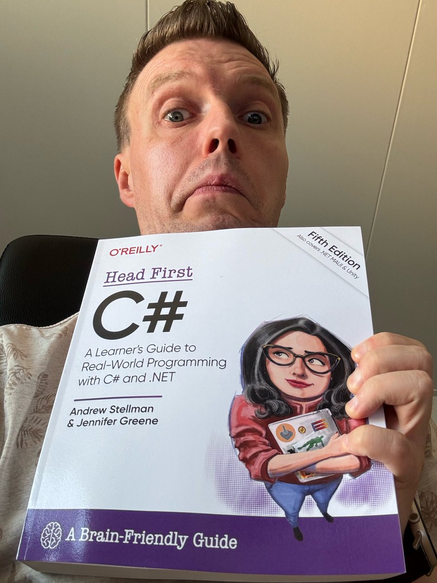 Just received my copy of the fifth(!) edition of Head First C#

Not only does this book teach you how to get started with C# and .NET, but it includes .NET MAUI and Unity too!

A great new resource for aspiring C# and .NET developers 🤓

Congratulations <a href="/AndrewStellman/">Andrew Stellman 👾</a> !
