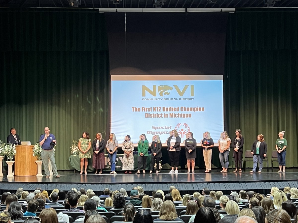 Novi Community School District (@ncsd) on Twitter photo Thanks to Dan Ekonen from Special Olympics Michigan for announcing at our staff kick-off that NCSD is the first K12 Unified Champion District in Michigan. <a href="/Novi4ALL/">Shailee J. Patel, Ed.S</a> #NoviPride Thanks to Dan Ekonen from Special Olympics Michigan for announcing at our staff kick-off that NCSD is the first K12 Unified Champion District in Michigan. <a href="/Novi4ALL/">Shailee J. Patel, Ed.S</a> #NoviPride