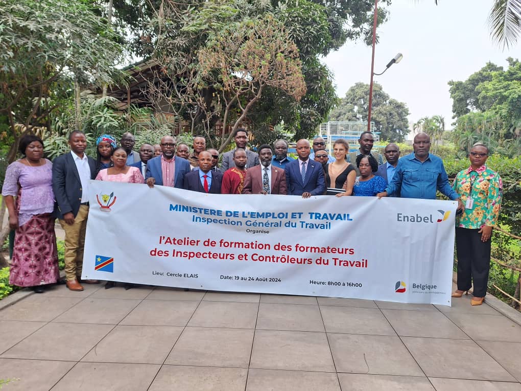 Enabel_en_RDC's tweet photo. Près de 25 inspecteurs de travail du #Haut Katanga, #Lualaba et #Kinshasa ont débuté une formation pour renforcer leurs compétences en contrôle et en protection des droits des travailleurs. 1/2 https://t.co/uSuqJMuiZY