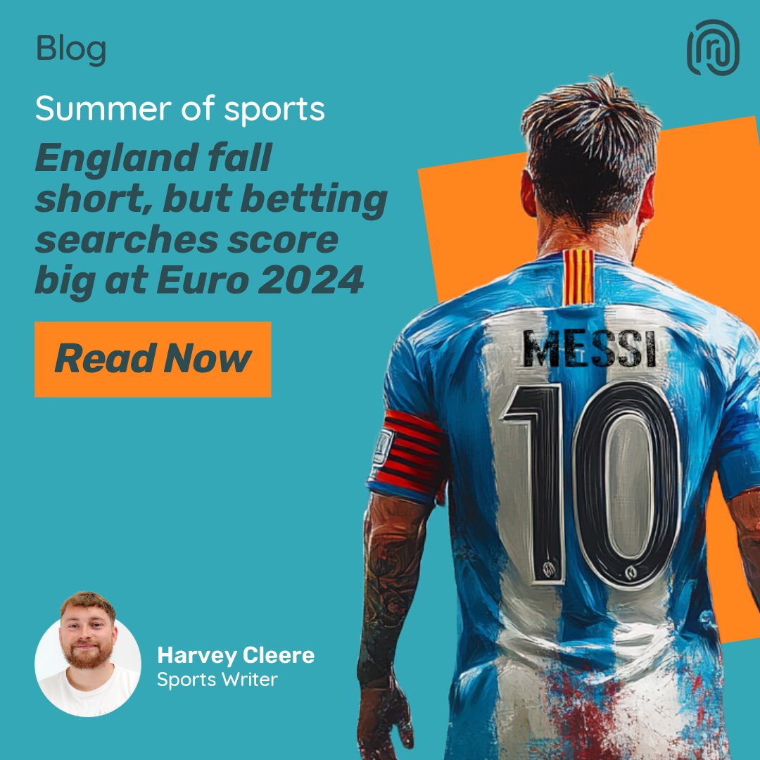 Receptional's tweet photo. Dive into our latest blog where we explore how England's run to the final fuelled a surge in online betting and what this means for brands looking to capitalise on future international tournaments: https://t.co/1jNvCagg9c ⚽

#Euro2024 #SportsBetting #SummerOfSports https://t.co/wPJeNnXV5E