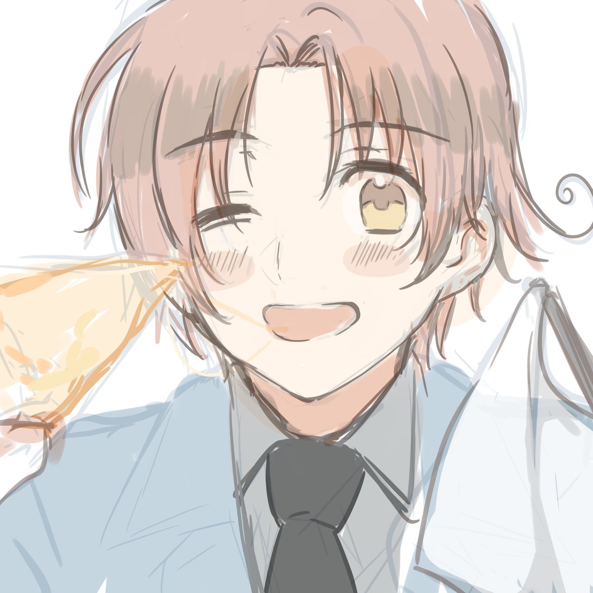 ヘタリア「ヘタリア イタリア遅れながら ちゃけさん  よりプレゼントをいただいたのでこちら」|志村＠skeb 募集中のイラスト