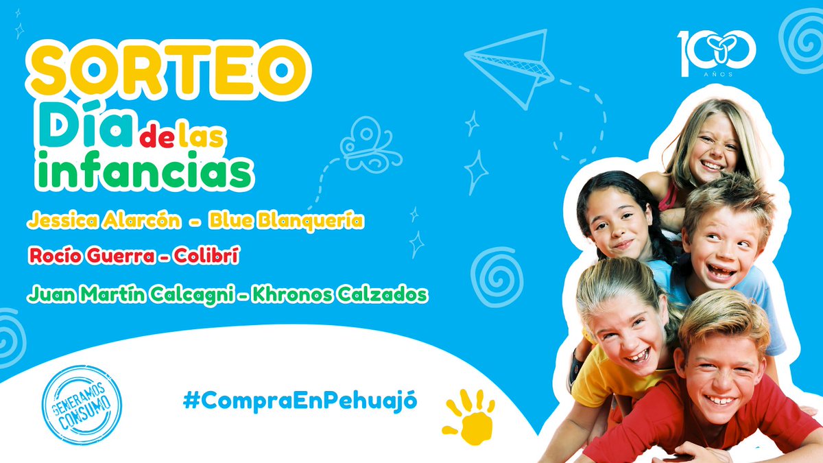 camaradepehuajo's tweet image. 🎉 ¡Felicidades a los ganadores del Sorteo del Día de las Infancias! 🎉
Nos alegra anunciar a los 3 afortunados que se llevan una orden de compra por $100.000 cada uno. 
💙 Sigamos apostando por el comercio local, sigamos apostando al #CompreLocal 💙