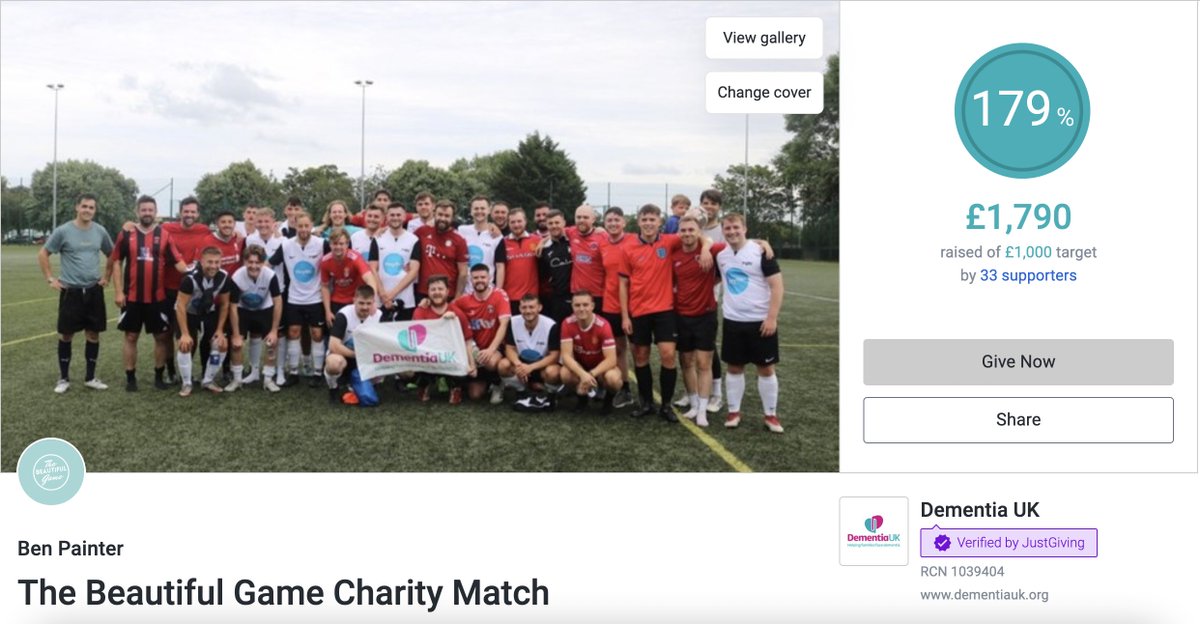 The final total for this year's Charity Match is £1,790. That's £5,681 raised across the four years for <a href="/DementiaUK/">Dementia UK</a>, massive thank you to all those who donated, helped out, took part in the raffle and everything and anything else.
