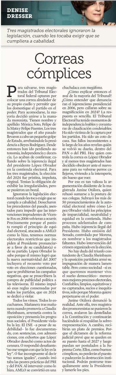 AlexItesm's tweet photo. Se cansó de violar la ley electoral cada mañanera promoviendo a su candidata y presumiendo sus programas sociales en tiempo, pero los magistrados amaestrados #MonicaSoto #FelipeDeLaMata y #FelipeFuentes se pusieron una correa alrededor de su cuello y no vieron nada https://t.co/6NEaUhyVrQ